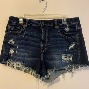 American Eagle High Waisted Distressed Shorts